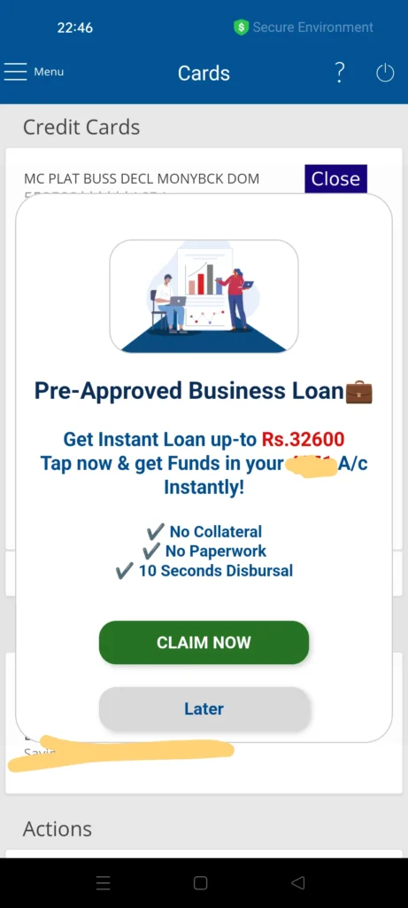 Instant Personal loan without income proof HDFC Bank 